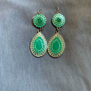 Turquoise and sterling silver boho style earrings.